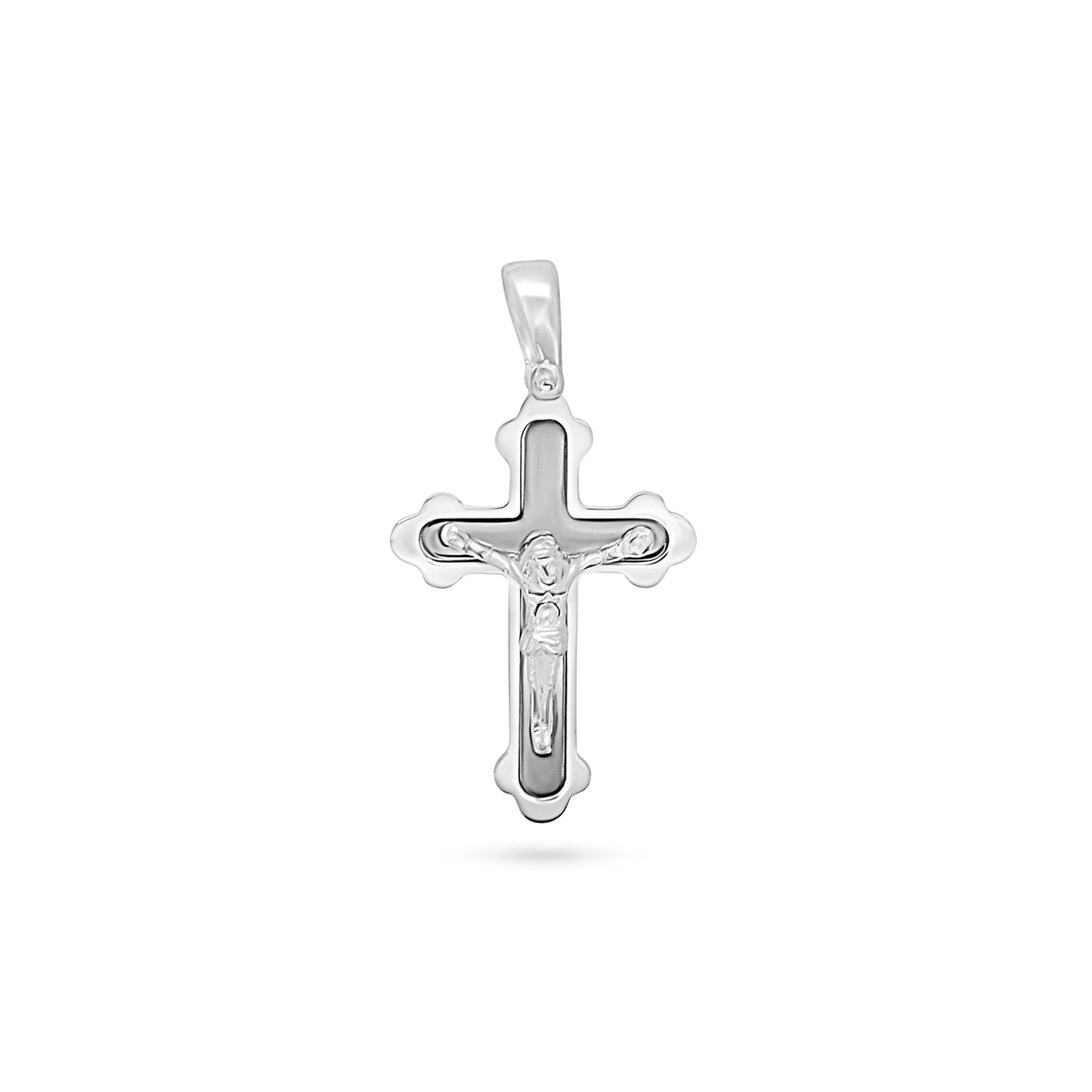 Trilobed Mix-Metal Crucifix Pendant