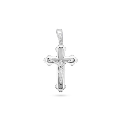 Trilobed Mix-Metal Crucifix Pendant