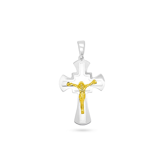 Cathedral Dual Tone Crucifix Pendant