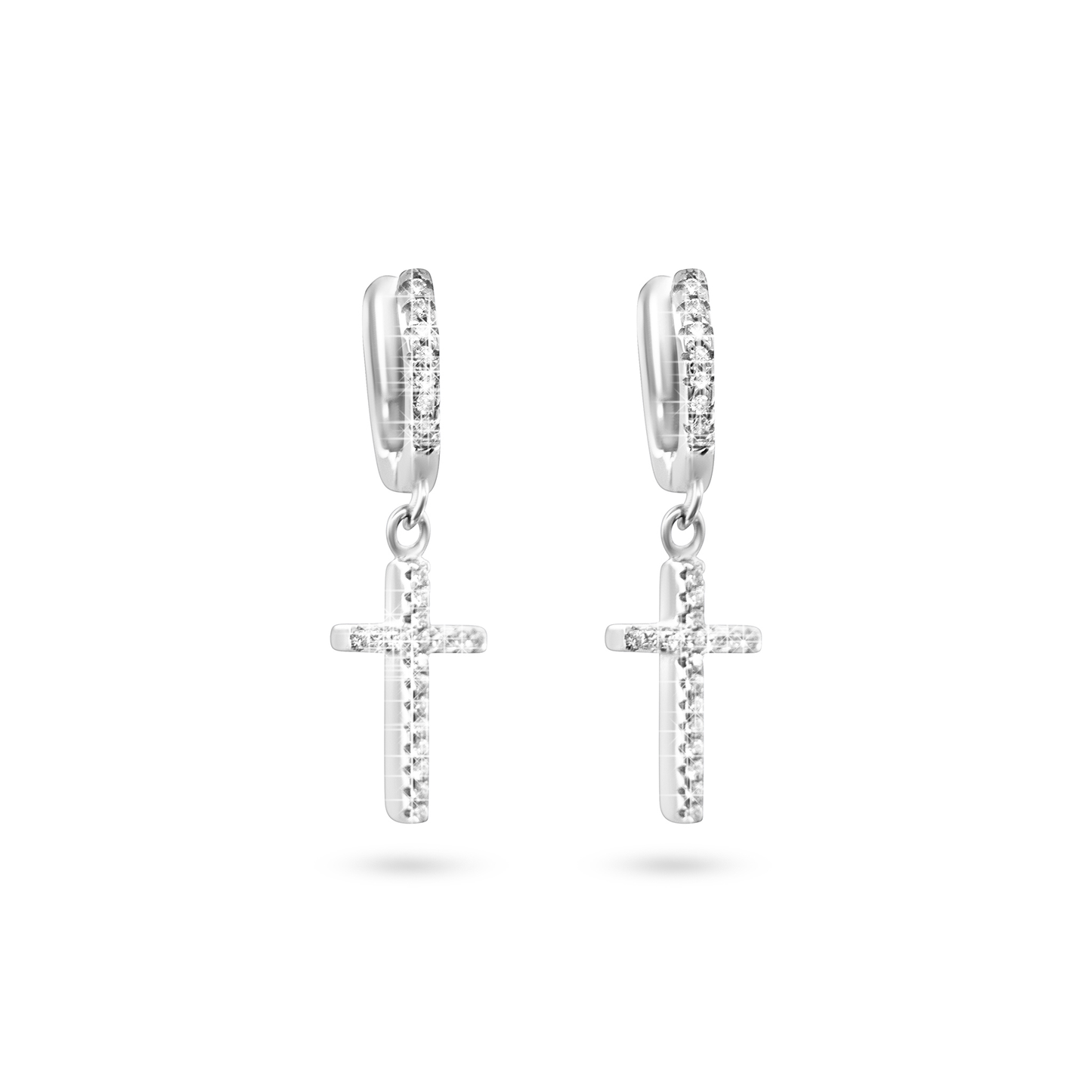 Radiant Cross Drop Earrings