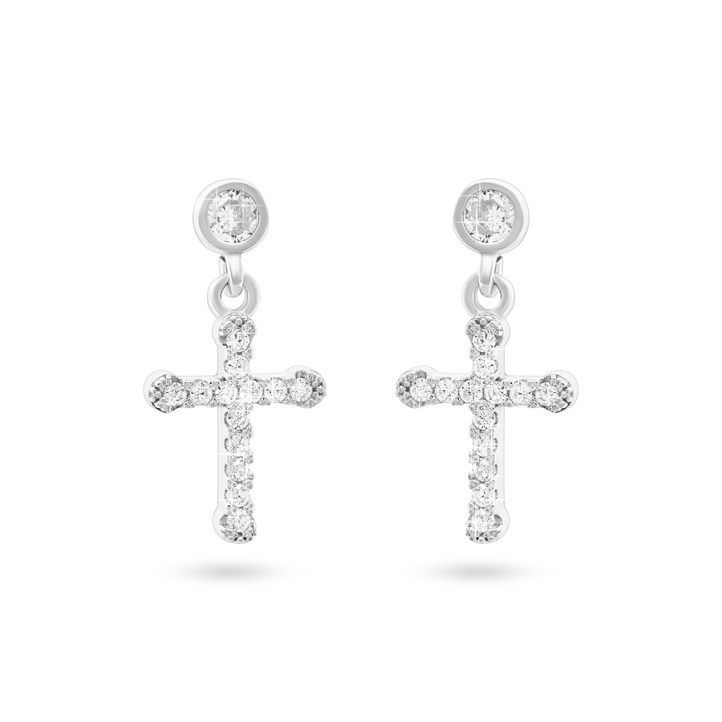 Radiant Cross Drop Earrings