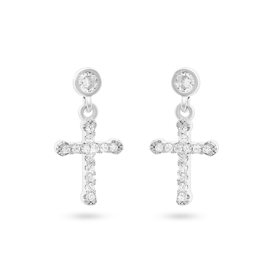 Radiant Cross Drop Earrings