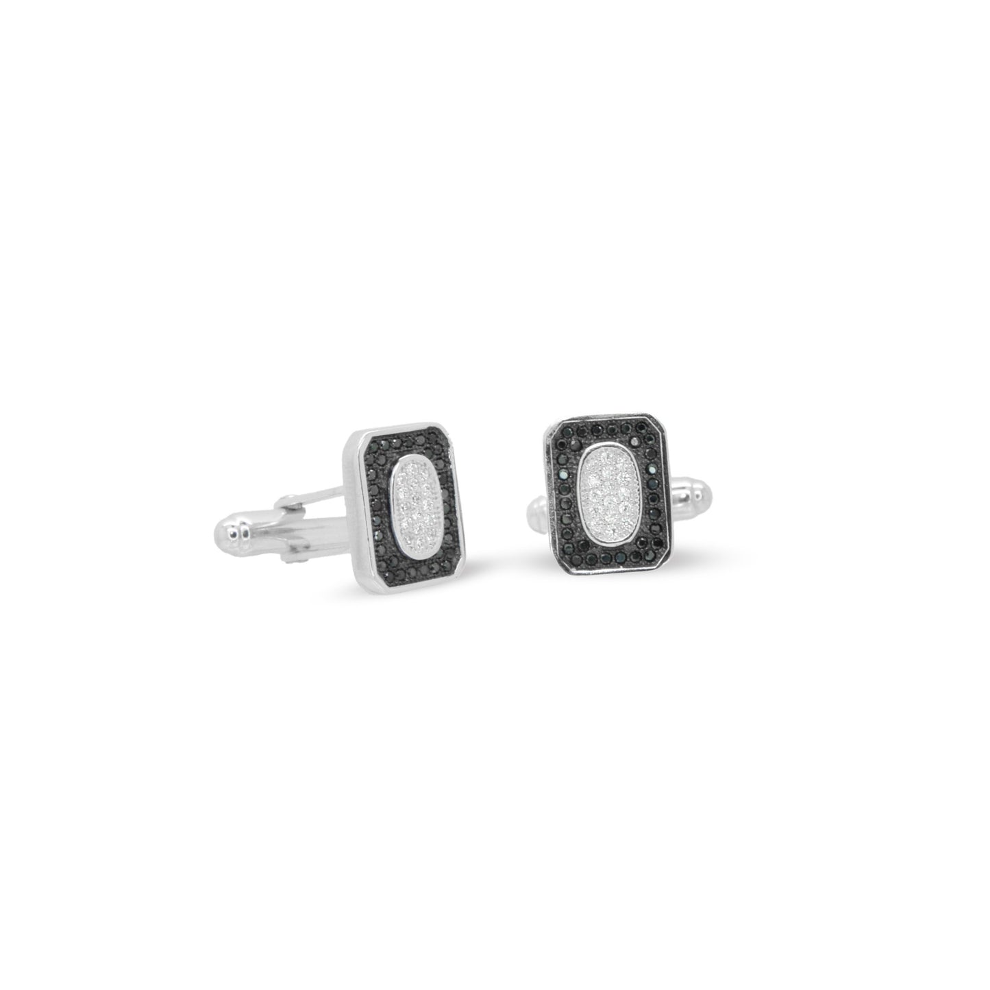 Zircon Cufflink Chamfered Oval