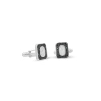 Zircon Cufflink Chamfered Oval image