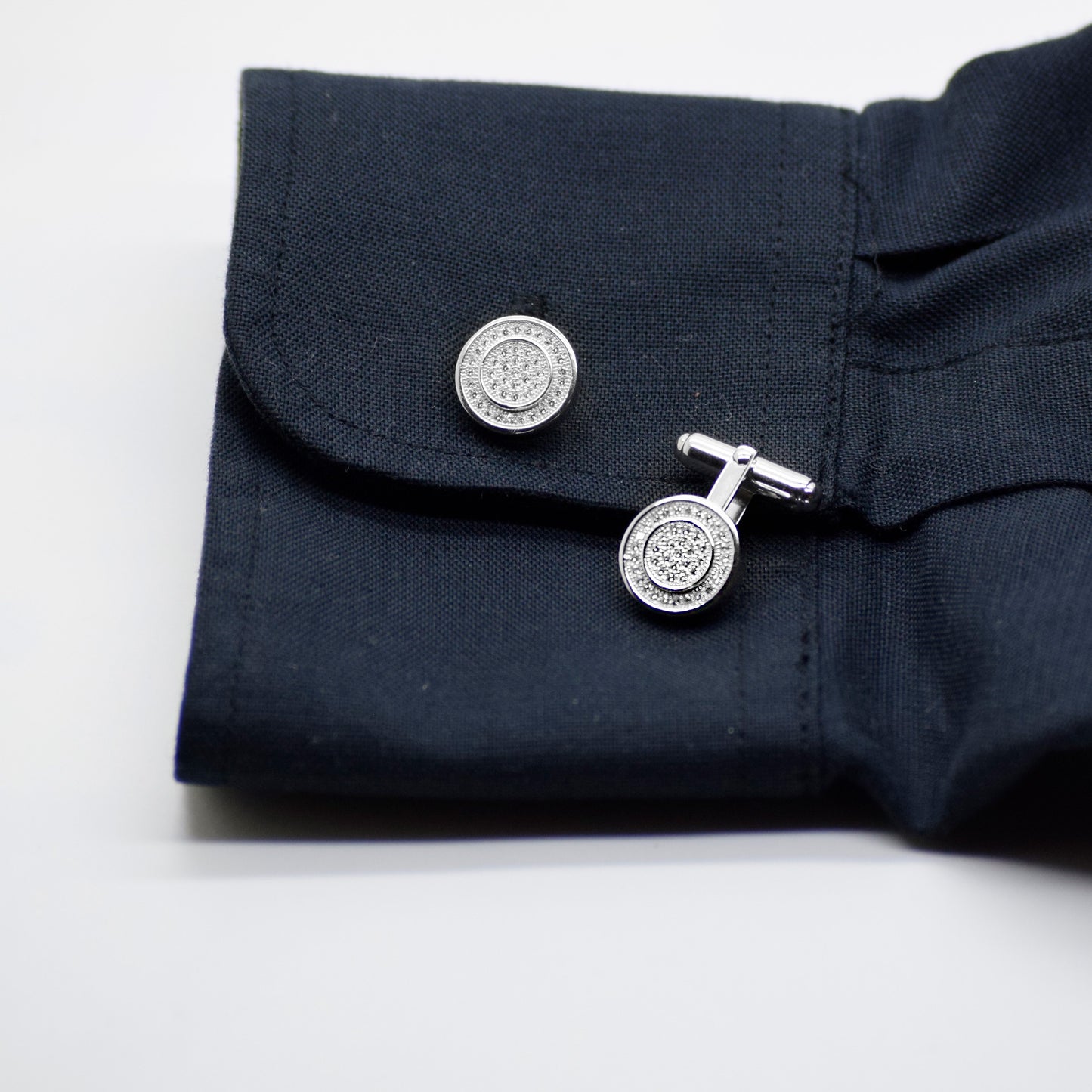 Round DW Zircon Cufflink