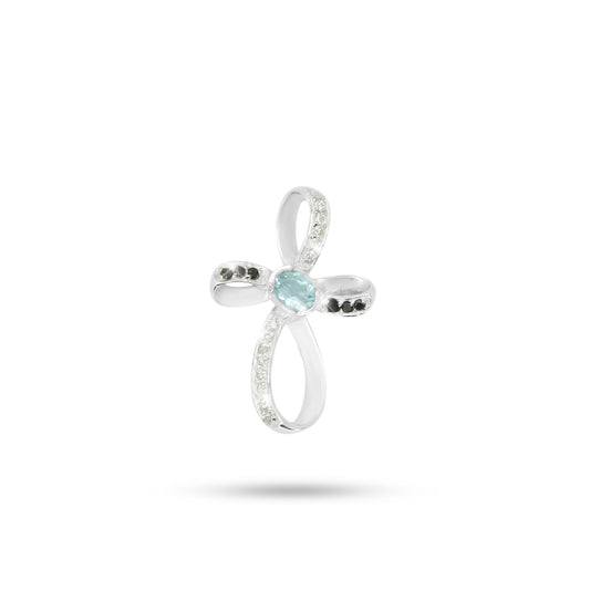 Aqua Ribbon Cross