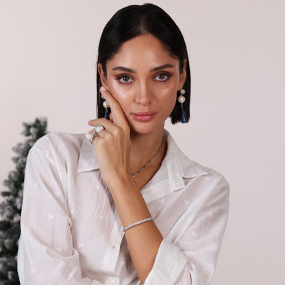 Zircon Open Cuff Bangle