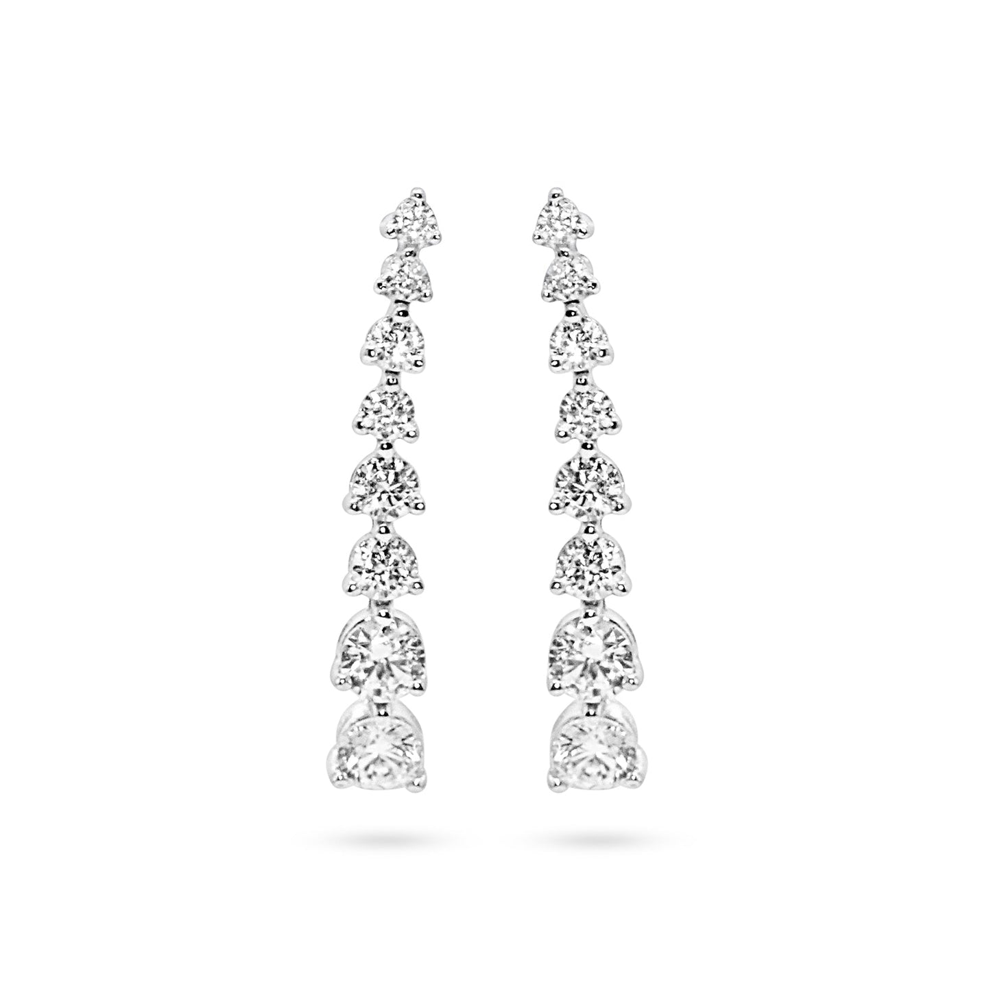 Tapered Diamond-Cut Dangle Earrings