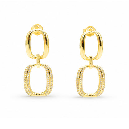 Linked Double Oval Dangle Earring