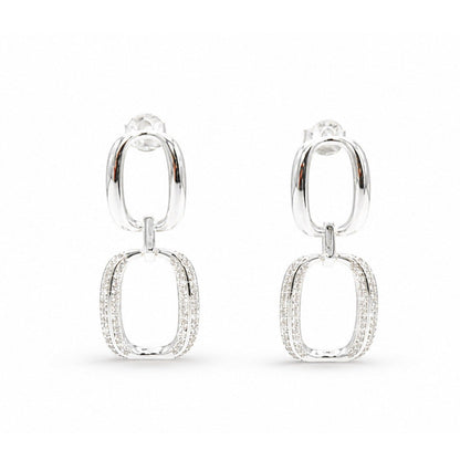Linked Double Oval Dangle Earring