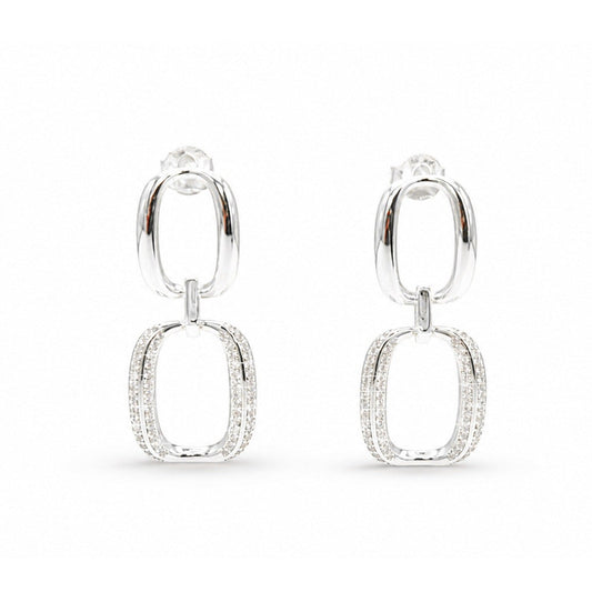 Linked Double Oval Dangle Earring