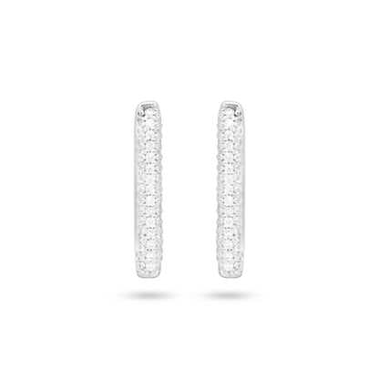 Rectangular Pave-Set Huggie Earrings