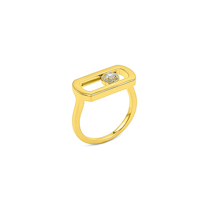 Floating Frame Pavé Accent Ring