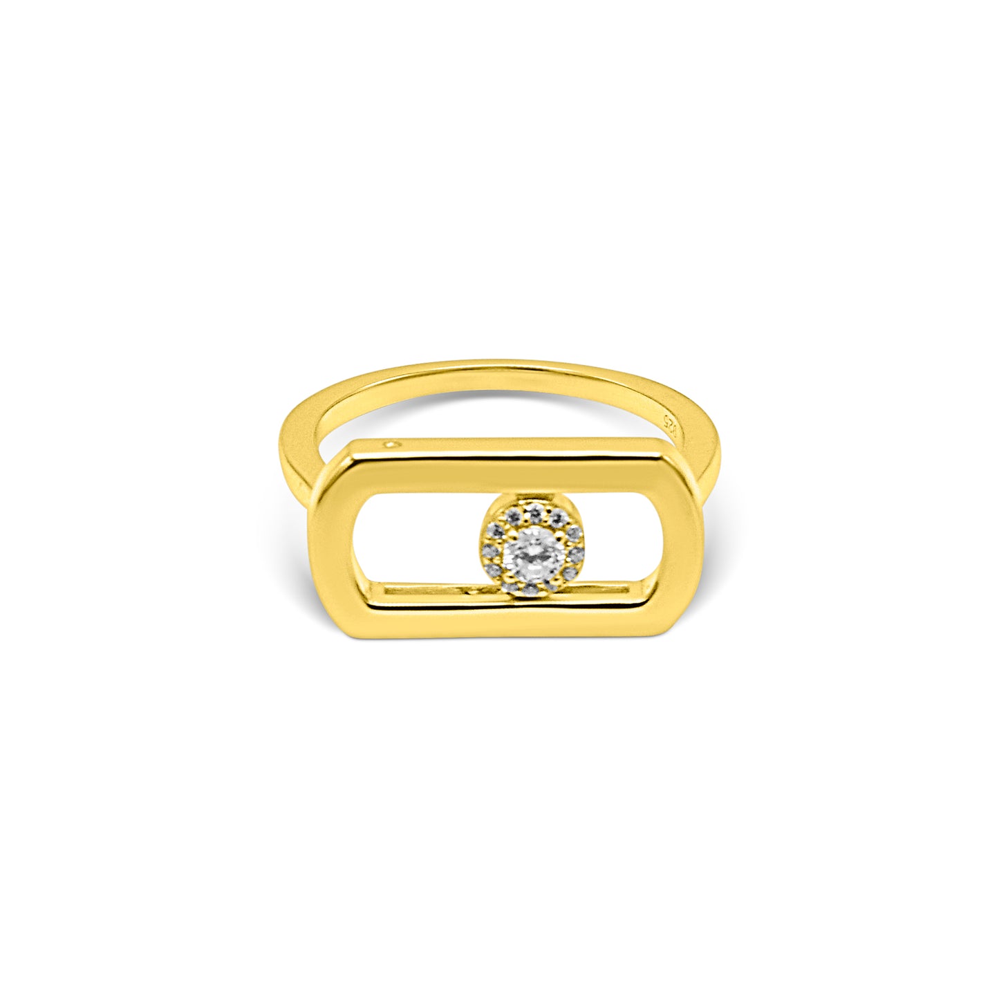 Floating Frame Pavé Accent Ring