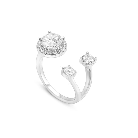 Open Trio Halo Ring