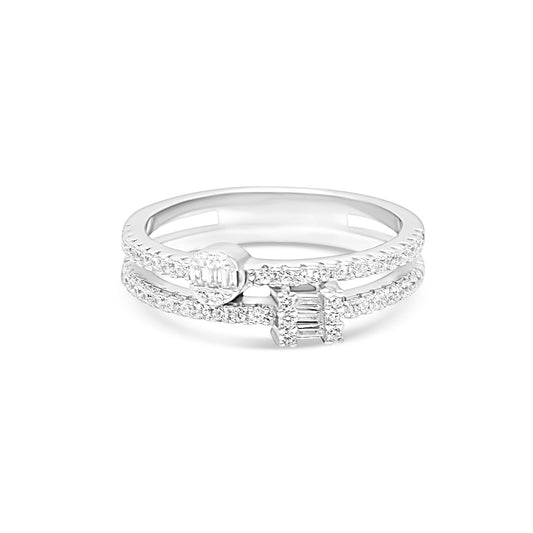 Pave & Baguette Dual Band Ring