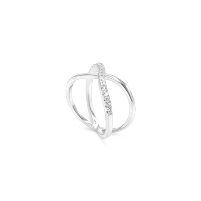 Sparkling X Crossover Ring