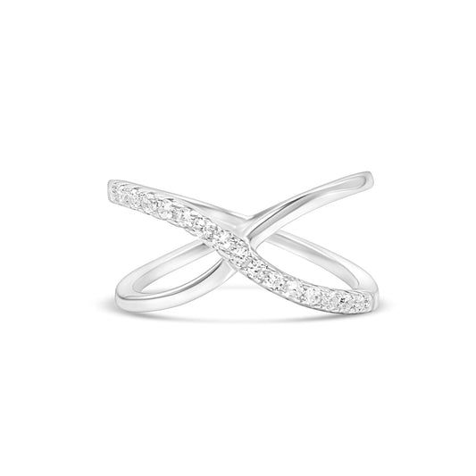 Sparkling X Crossover Ring