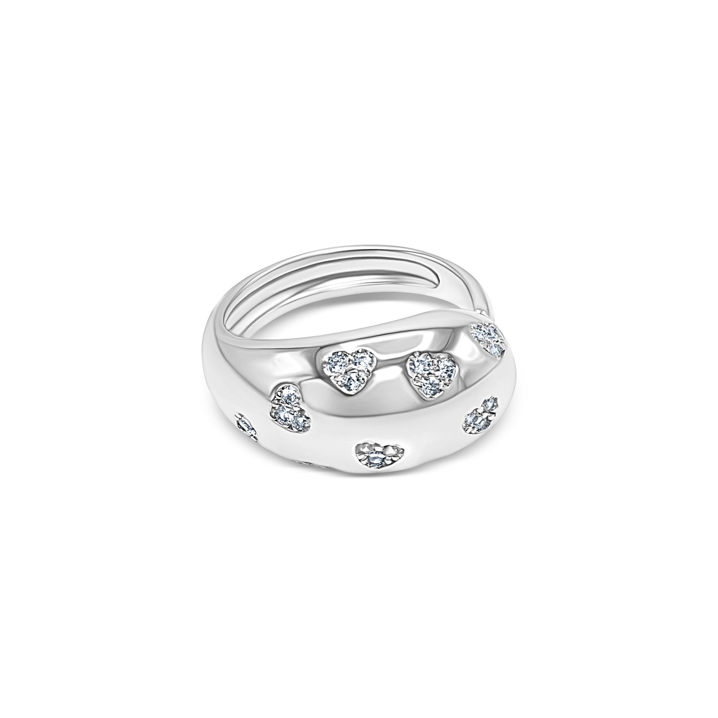 Heart Cluster Dome Ring