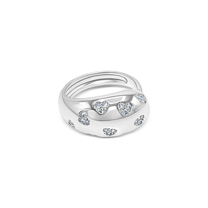 Heart Cluster Dome Ring