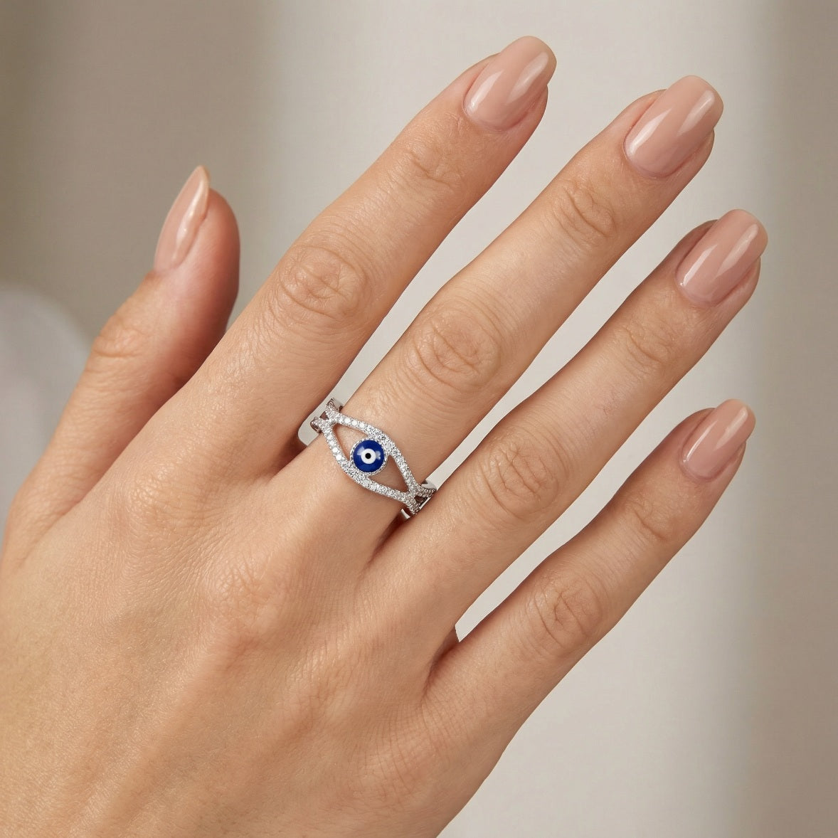 Sparkling Evil-Eye Ring