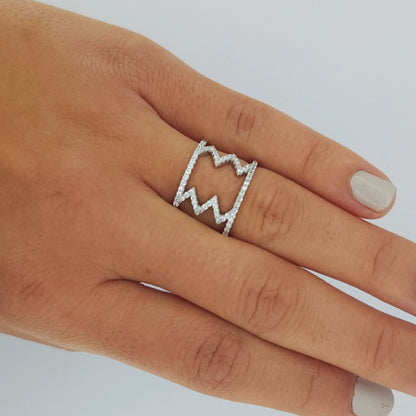 Sparkling Zig Zag Ring