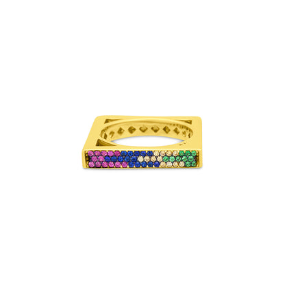 Geometric Square Rainbow Ring