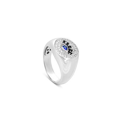 Abstract Eye Zircon Ring