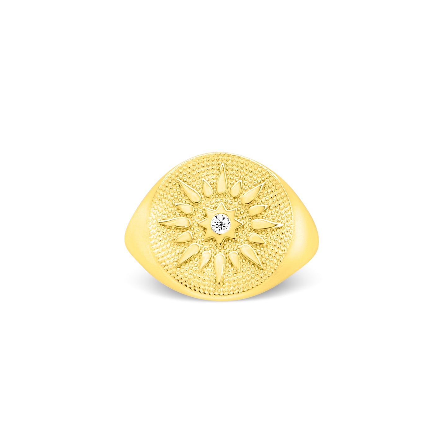 Radiant Sunburst Signet Ring