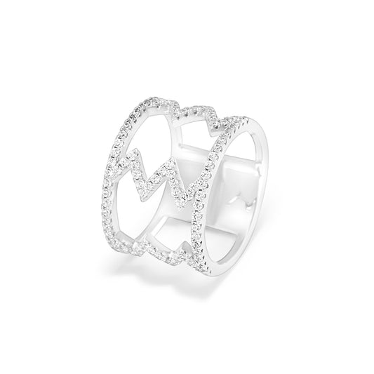 Sparkling Zig Zag Ring