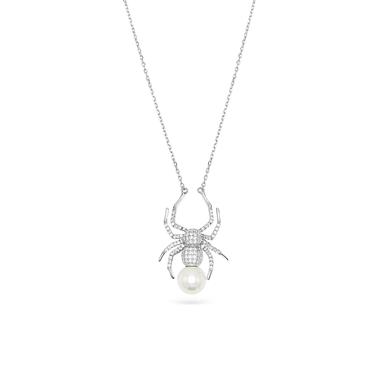 Spider Necklace with Pearl
