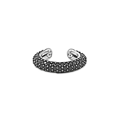 Textured Black Zircon Hoop