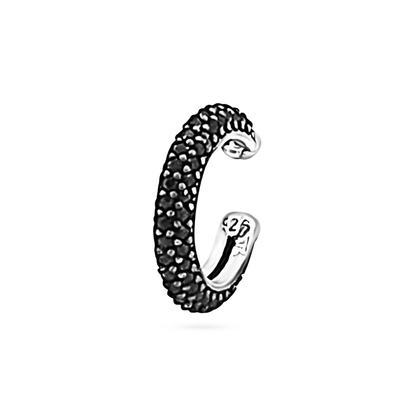 Textured Black Zircon Hoop