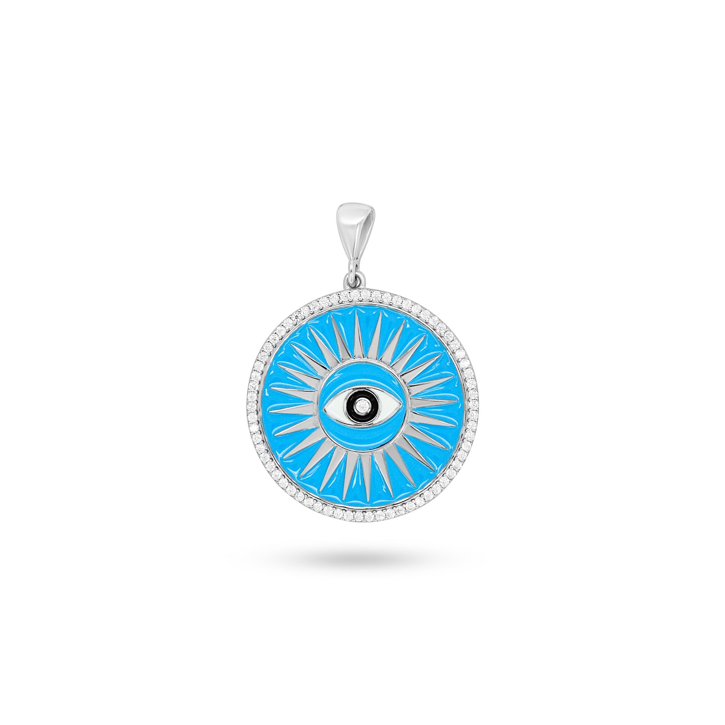 Blue Enamel Evil Eye Pendant