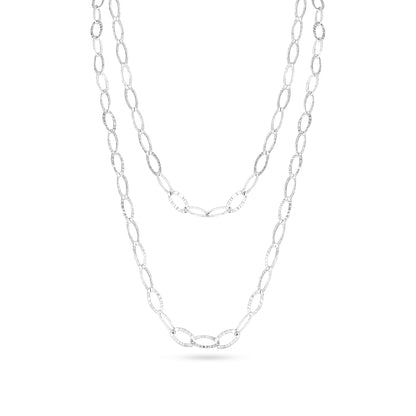 Adjustable Textured Oval Necklace