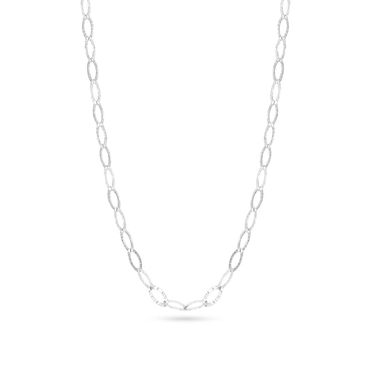 Adjustable Textured Oval Necklace
