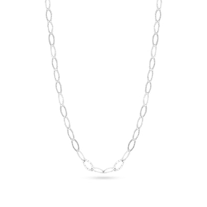 Adjustable Textured Oval Necklace