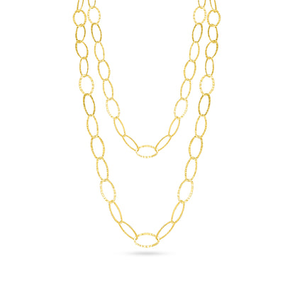 Adjustable textured Oval Link Necklace