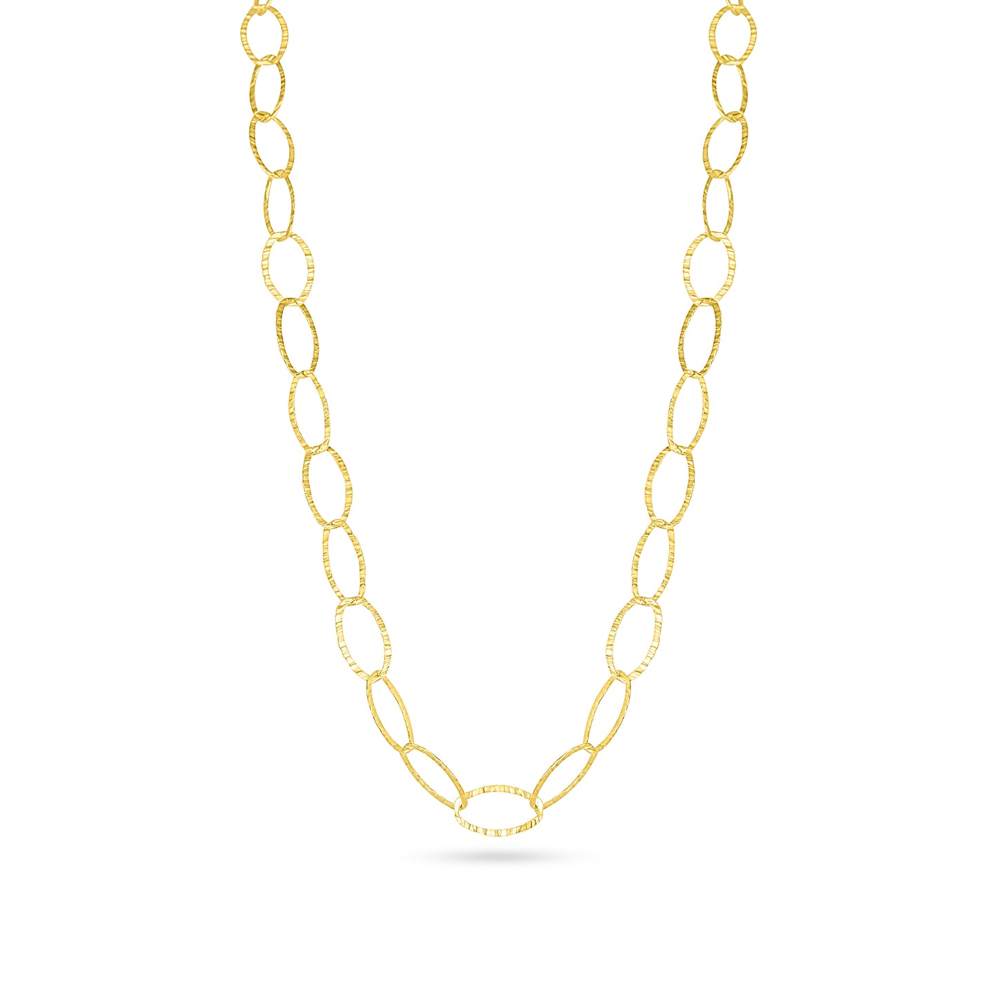 Adjustable textured Oval Link Necklace