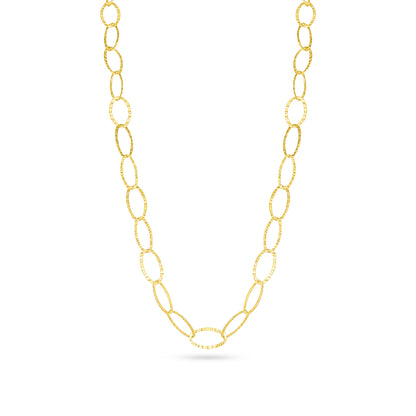 Adjustable textured Oval Link Necklace
