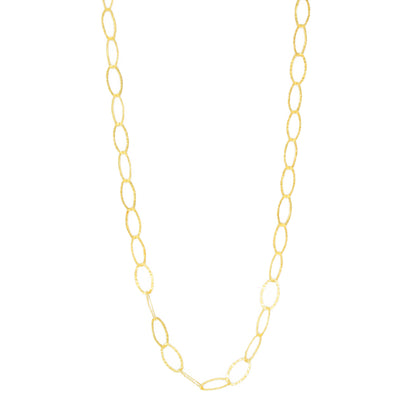 Adjustable textured Oval Link Necklace