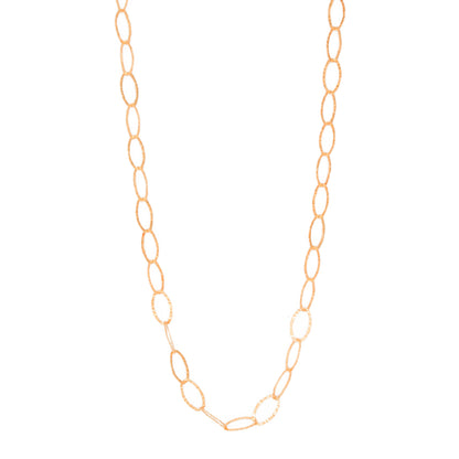 Adjustable textured Oval Link Necklace