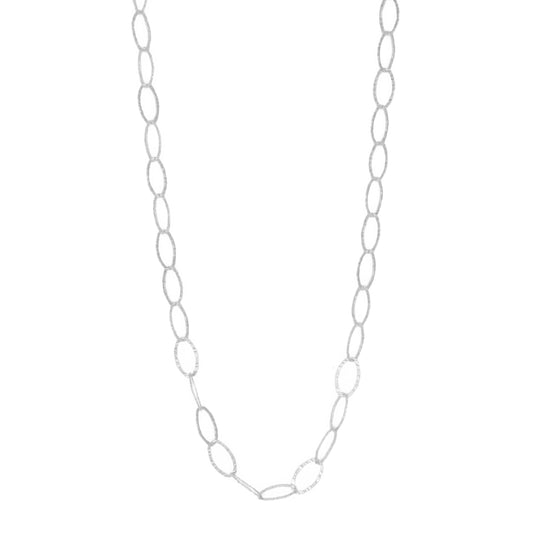 Adjustable textured Oval Link Necklace