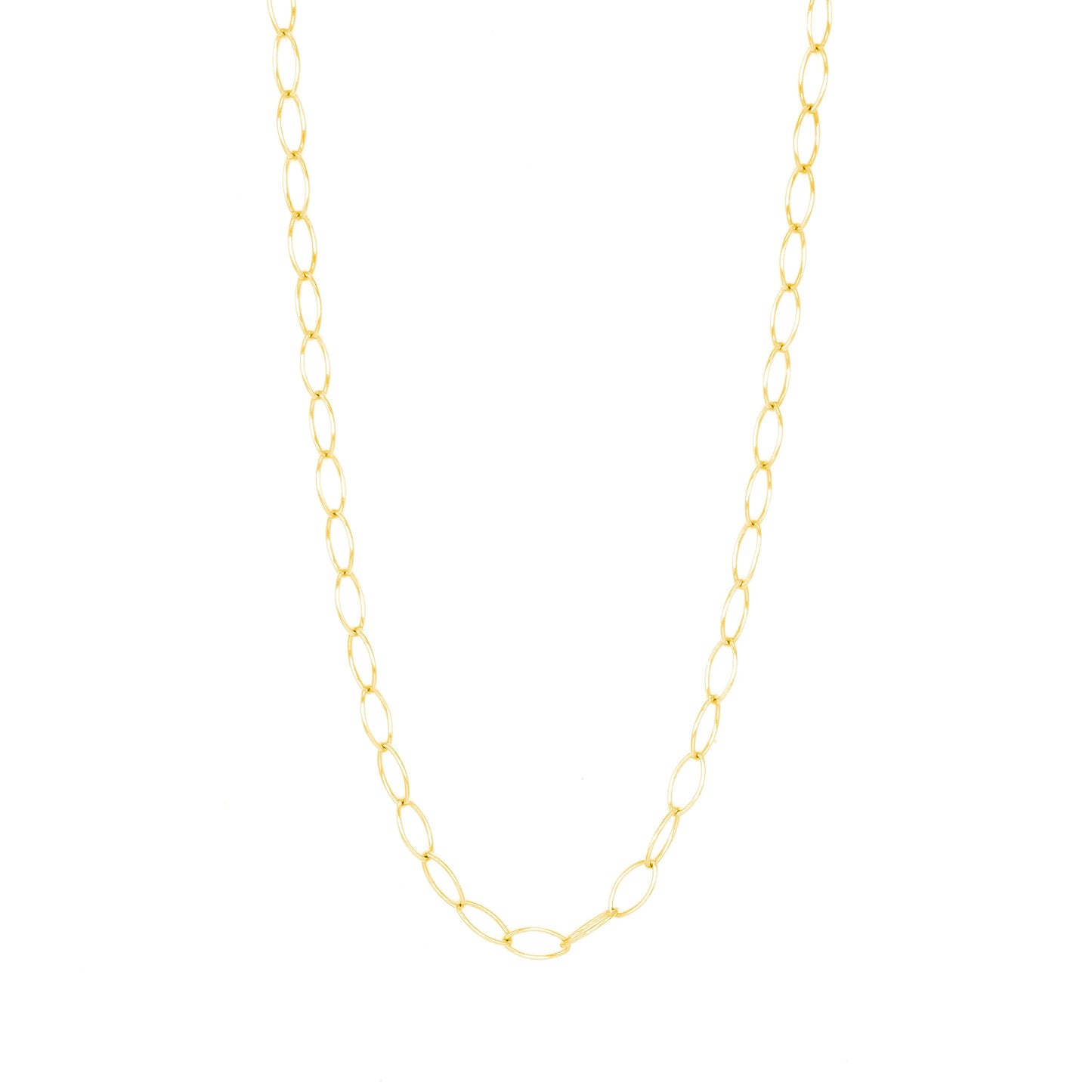 Adjustable Smooth Long Oval Link Necklace