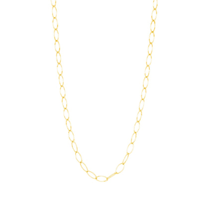 Adjustable Smooth Long Oval Link Necklace