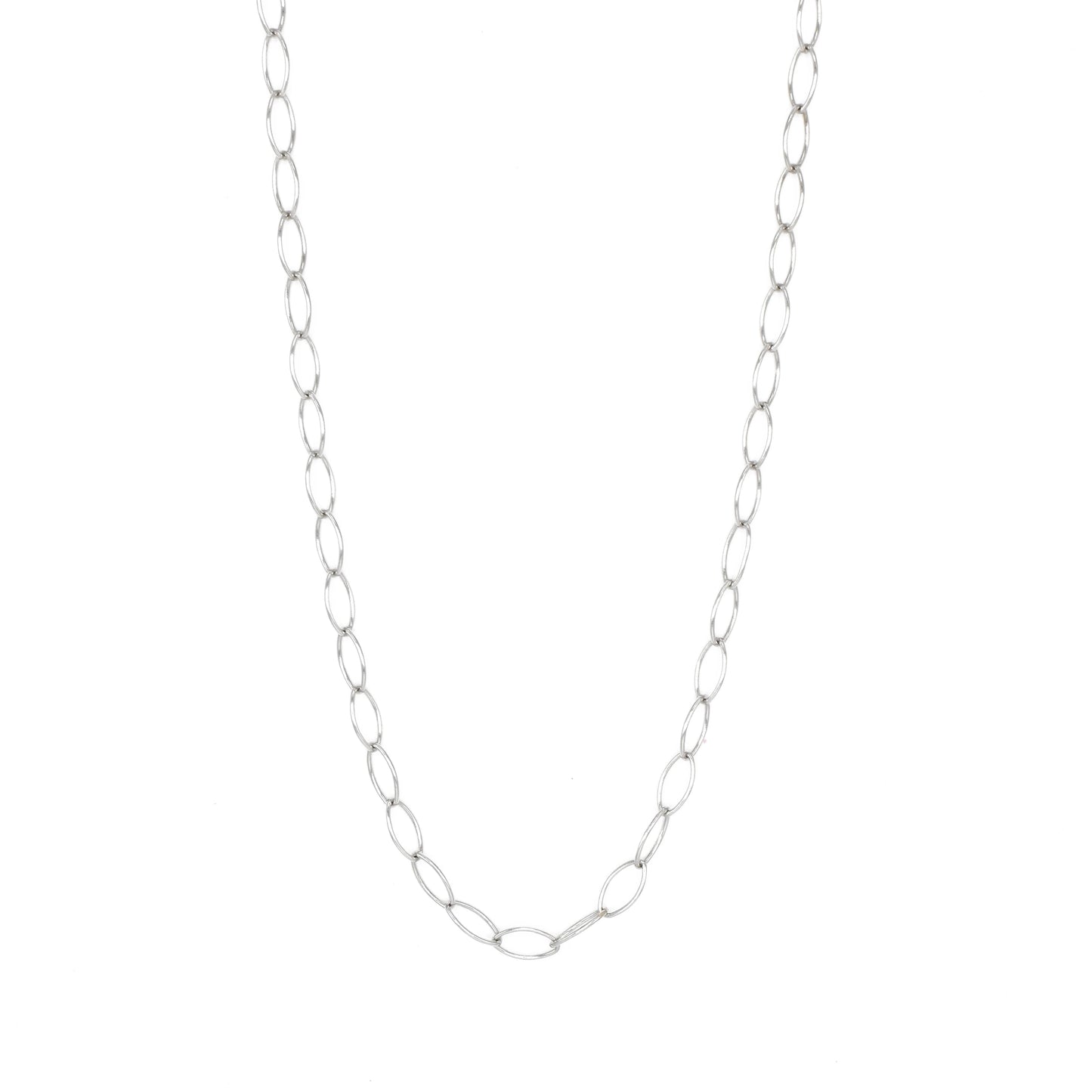 Adjustable Smooth Long Oval Link Necklace