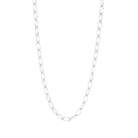 Adjustable Smooth Long Oval Link Necklace