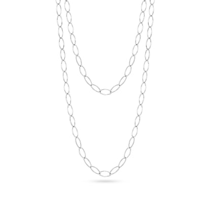 Adjustable Smooth Long Oval Link Necklace