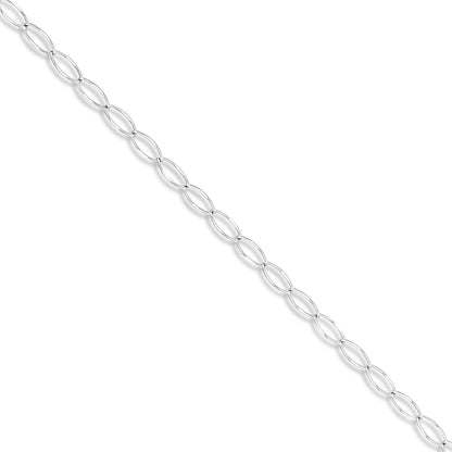 Adjustable Smooth Long Oval Link Necklace
