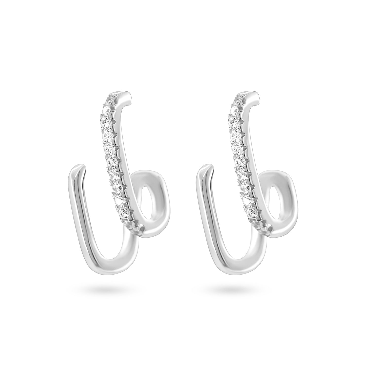 Elegant Cascade Silver Earrings